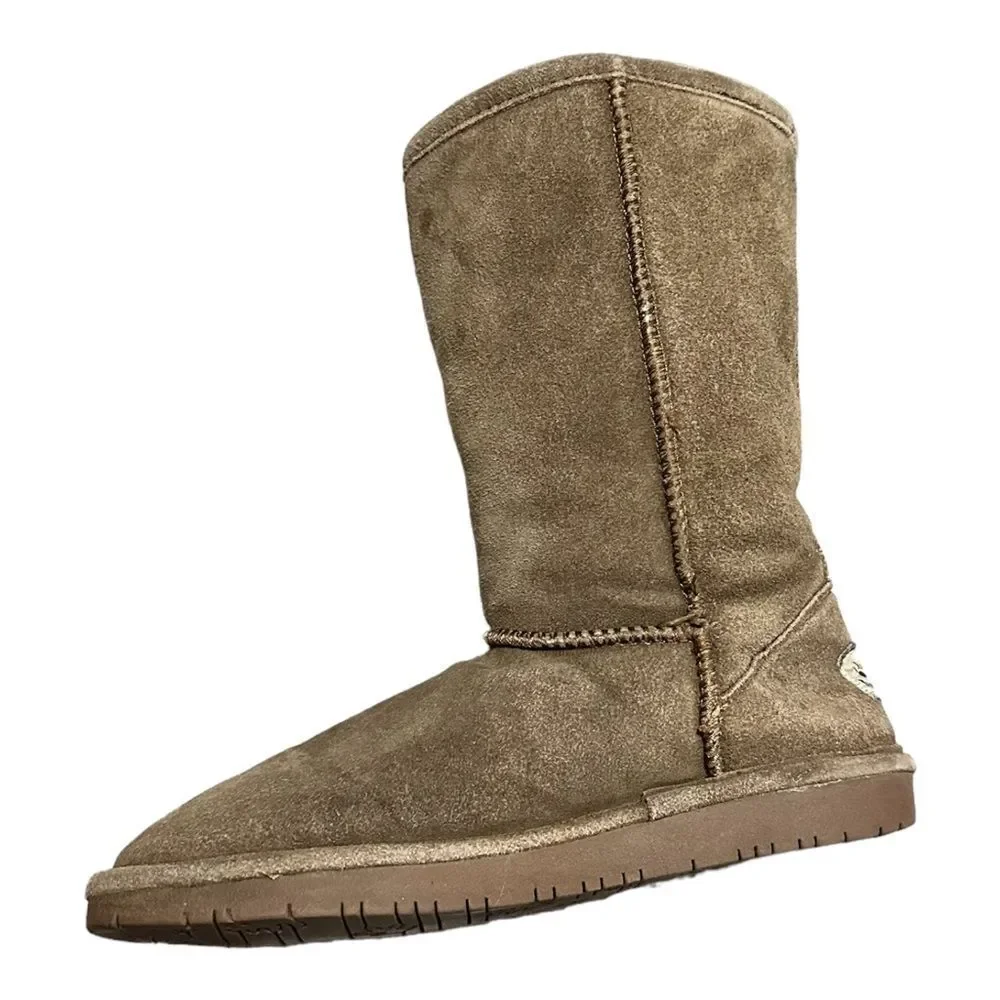 Bearpaw 5 youth brown suede winter mid calf fleece lined boots